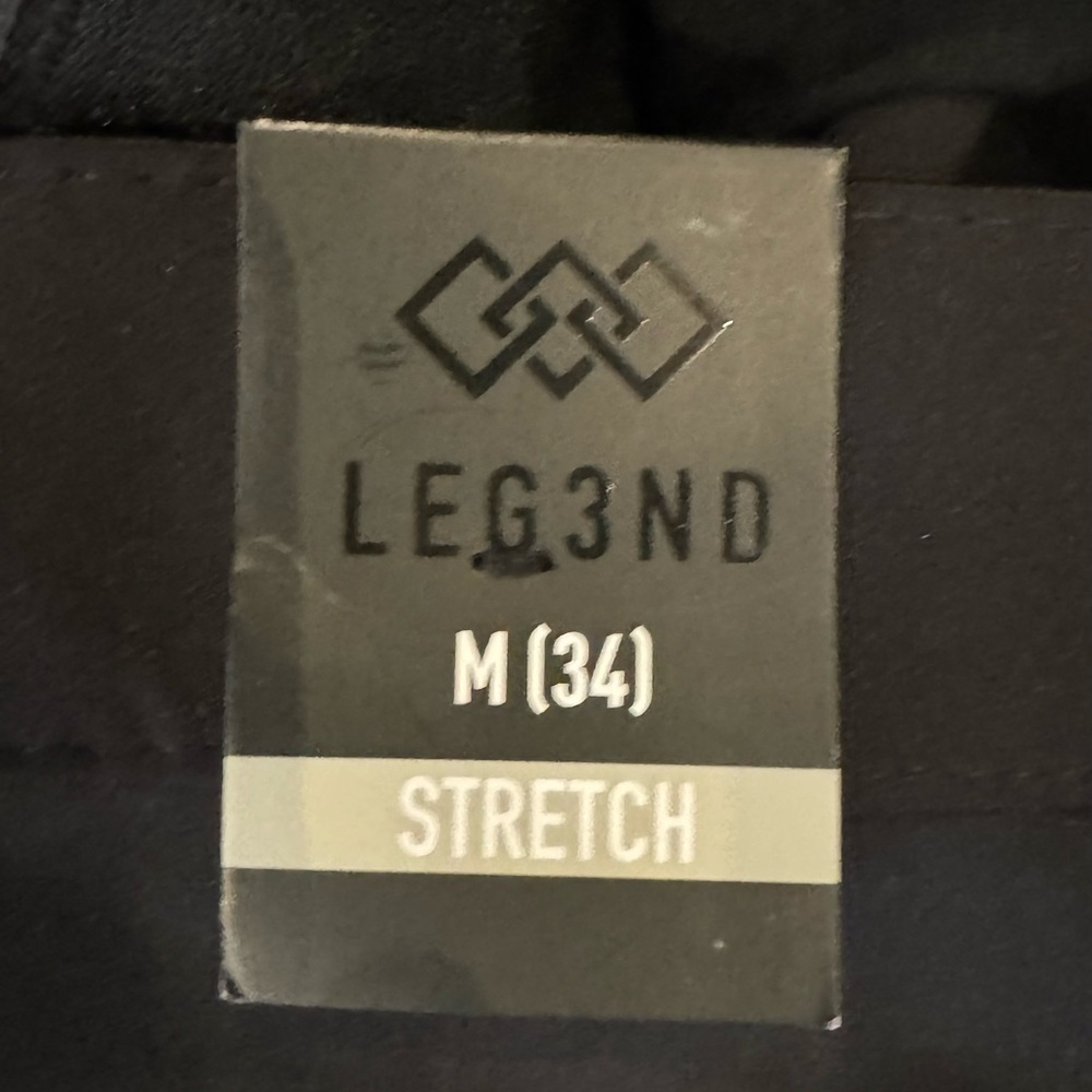 NWT LEG3ND Brand Comfort Fit Performance Pants Size 34/30 in Black - Picture 2 of 7